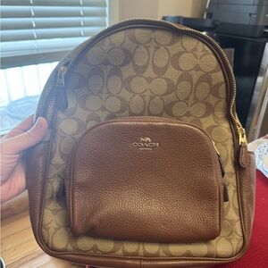 Coach Brown and Tan Backpack